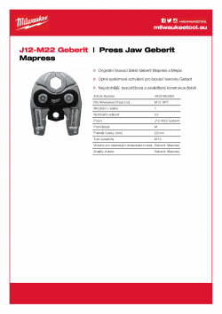 MILWAUKEE Press Jaw Geberit Mapress  4932480882 A4 PDF