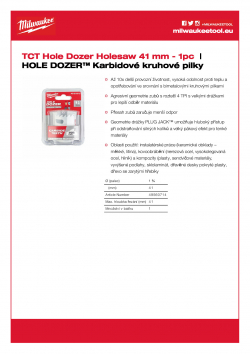 MILWAUKEE Hole Dozer Holesaws with Carbide Teeth  49560714 A4 PDF