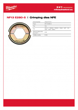 MILWAUKEE Crimping dies NFE NF13 E280-5 4932479701 A4 PDF