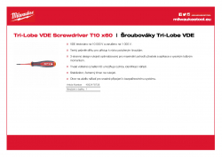 MILWAUKEE Tri-Lobe VDE Screwdrivers Šroubovák Tri-Lobe VDE T10 x60 4932478728 A4 PDF