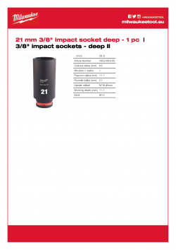 MILWAUKEE 3/8" impact sockets - deep II  4932480295 A4 PDF