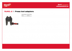 MILWAUKEE Press tool adaptors Je vyžadován prstencový adaptér RJAXL-2 4932479452 A4 PDF