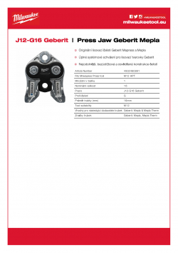 MILWAUKEE Press Jaw Geberit Mepla  4932480891 A4 PDF