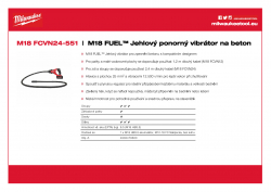 MILWAUKEE M18 FCVN M18 FUEL™ Jehlový ponorný vibrátor na beton s kabelem 2,4 m 4933479600 A4 PDF
