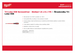 MILWAUKEE Tri-Lobe VDE Screwdrivers Šroubovák Tri-Lobe VDE štěrbinový 1.6 x 8 x 175 4932478718 A4 PDF