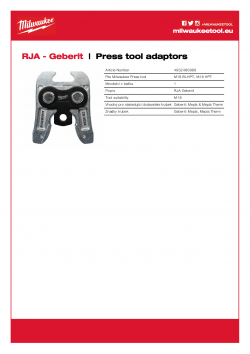 MILWAUKEE Press tool adaptors  4932480968 A4 PDF