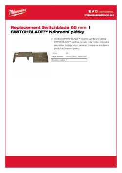 MILWAUKEE Switchblade replacement blades  4932479551 A4 PDF