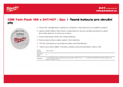 MILWAUKEE Circular saw blades for portable tools Gen II 165 x ⅝″ Dvojité balení 2 ks 4932479837 A4 PDF
