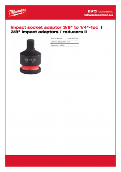 MILWAUKEE 3/8" impact adaptors / reducers II  4932480299 A4 PDF