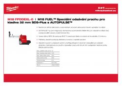 MILWAUKEE M18 FPDDEXL M18 FUEL™ Speciální odsávání prachu pro kladiva  32 mm SDS-Plus s AUTOPULSE™ 4933478509 A4 PDF