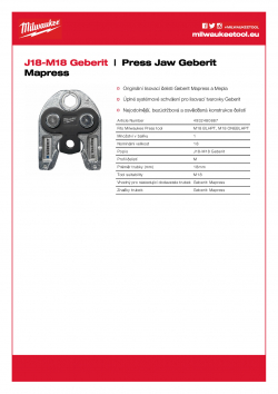 MILWAUKEE Press Jaw Geberit Mapress  4932480887 A4 PDF