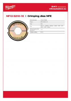 MILWAUKEE Crimping dies NFE NF13 E210-10 4932479699 A4 PDF