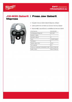 MILWAUKEE Press Jaw Geberit Mapress  4932480884 A4 PDF