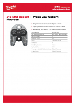 MILWAUKEE Press Jaw Geberit Mapress  4932480885 A4 PDF