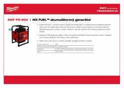 MILWAUKEE MXF PS MX FUEL™ akumulátorový generátor 4933479266 A4 PDF
