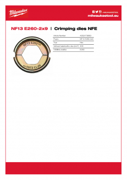 MILWAUKEE Crimping dies NFE NF13 E260-2x9 4932479689 A4 PDF