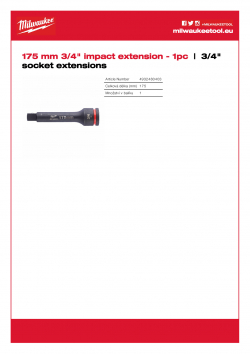 MILWAUKEE 3/4" socket extensions  4932480403 A4 PDF