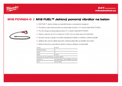 MILWAUKEE M18 FCVN M18 FUEL™ Jehlový ponorný vibrátor na beton s kabelem 2,4 m 4933479599 A4 PDF