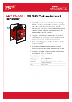 MILWAUKEE MXF PS MX FUEL™ akumulátorový generátor 4933479266 A4 PDF