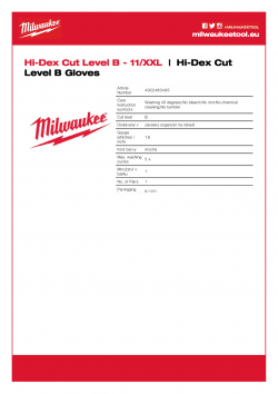 MILWAUKEE Hi-Dex Cut Level B Gloves  4932480495 A4 PDF