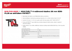 MILWAUKEE M18 FHX M18 FUEL™ 4-režimové kladivo 26 mm SDS-PLUS se sklíčidlem FIXTEC™ 4933478889 A4 PDF