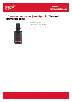 MILWAUKEE 1" impact universal joint 1″ univerzální spoj 4932480443 A4 PDF