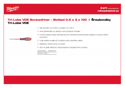 MILWAUKEE Tri-Lobe VDE Screwdrivers Šroubovák Tri-Lobe VDE štěrbinový 0.5 x 3 x 100 4932478713 A4 PDF