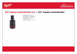 MILWAUKEE 3/4" impact universal joint  4932480407 A4 PDF