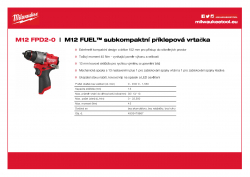 MILWAUKEE M12 FPD2 M12 FUEL™ subkompaktní příklepová vrtačka 4933479867 A4 PDF