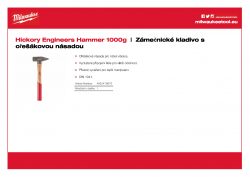 MILWAUKEE Engineers Hammer Zámečnické kladivo s ořešákovou násadou 1000 g 4932478670 A4 PDF