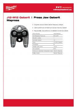 MILWAUKEE Press Jaw Geberit Mapress  4932480879 A4 PDF