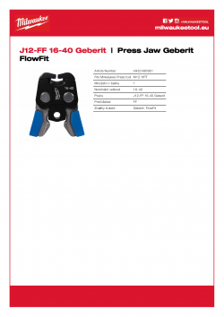 MILWAUKEE Press Jaw Geberit FlowFit  4932480981 A4 PDF