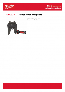 MILWAUKEE Press tool adaptors Prstencový adaptér RJAXL-1 4932479451 A4 PDF