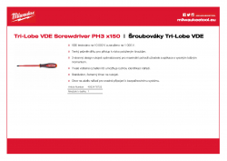 MILWAUKEE Tri-Lobe VDE Screwdrivers Šroubovák Tri-Lobe VDE PH3 x150 4932478723 A4 PDF