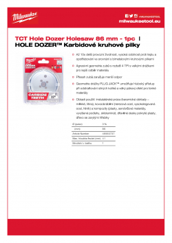 MILWAUKEE Hole Dozer Holesaws with Carbide Teeth  49560737 A4 PDF
