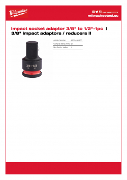 MILWAUKEE 3/8" impact adaptors / reducers II  4932480300 A4 PDF