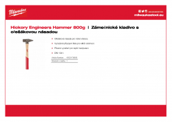 MILWAUKEE Engineers Hammer Zámečnické kladivo s ořešákovou násadou 800 g 4932478669 A4 PDF