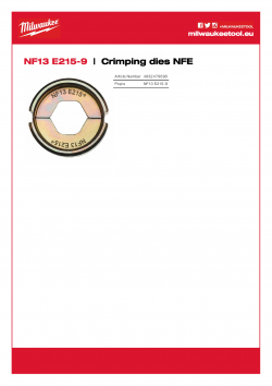 MILWAUKEE Crimping dies NFE NF13 E215-9 4932479690 A4 PDF