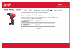 MILWAUKEE M12 FPD2 M12 FUEL™ subkompaktní příklepová vrtačka 4933479869 A4 PDF
