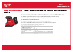 MILWAUKEE M18 BQSS M18™ vibrační bruska na čtvrtinu listu brusného papíru 4933479967 A4 PDF
