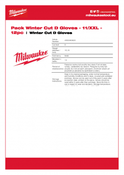MILWAUKEE Winter Cut D Gloves  4932480620 A4 PDF