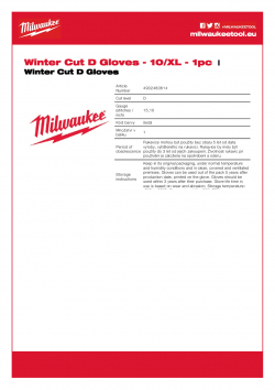 MILWAUKEE Winter Cut D Gloves  4932480614 A4 PDF