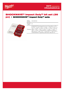 MILWAUKEE SHOCKWAVE™ Impact Duty™ sets  4932492003 A4 PDF