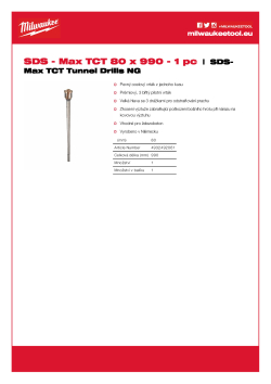 MILWAUKEE SDS-Max TCT Tunnel Drills NG  4932492061 A4 PDF