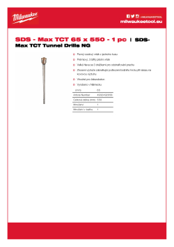 MILWAUKEE SDS-Max TCT Tunnel Drills NG  4932492058 A4 PDF