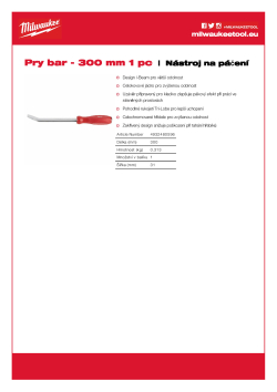 MILWAUKEE Pry bar Nástroj na páčení - 300 mm 4932480596 A4 PDF