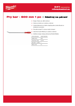 MILWAUKEE Pry bar Nástroj na páčení - 600 mm 4932480598 A4 PDF