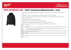MILWAUKEE M12 HPJBL2 M12™ vyhřívaná prošívaná bunda – černá 4932480071 A4 PDF