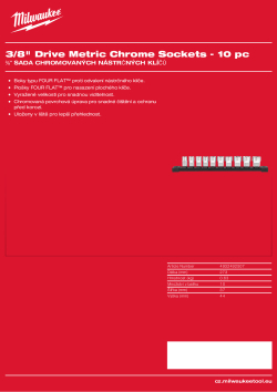 MILWAUKEE ⅜″ sada chromovaných nástrčných metrických klíčů 10 ks 4932492507 A4 PDF