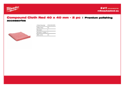 MILWAUKEE Premium polishing accessories Hadřík červený 40 × 40 mm 4932492306 A4 PDF